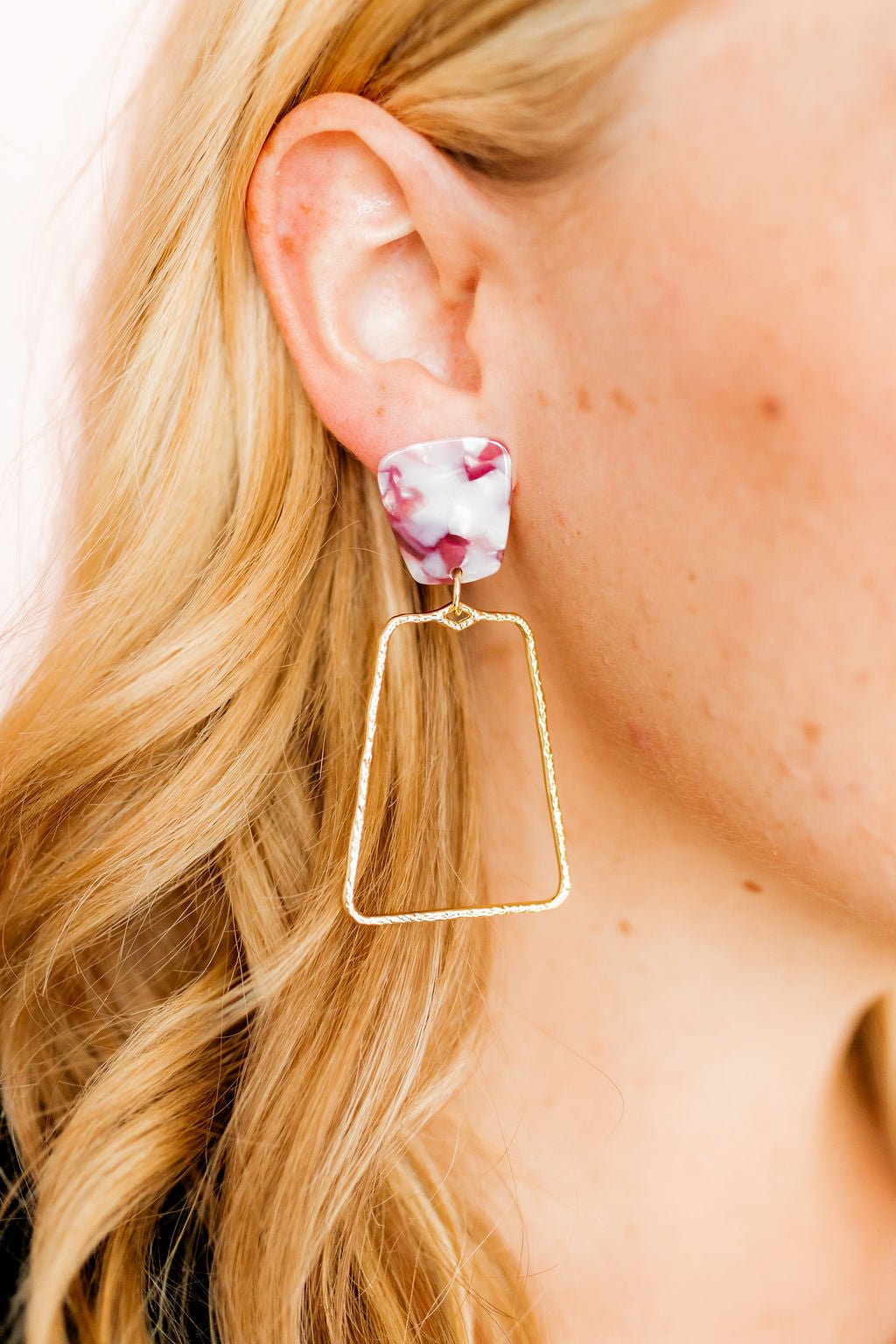 Kaelyn - Maroon Camo - Earrings - LINNY CO WholesaleAcetate