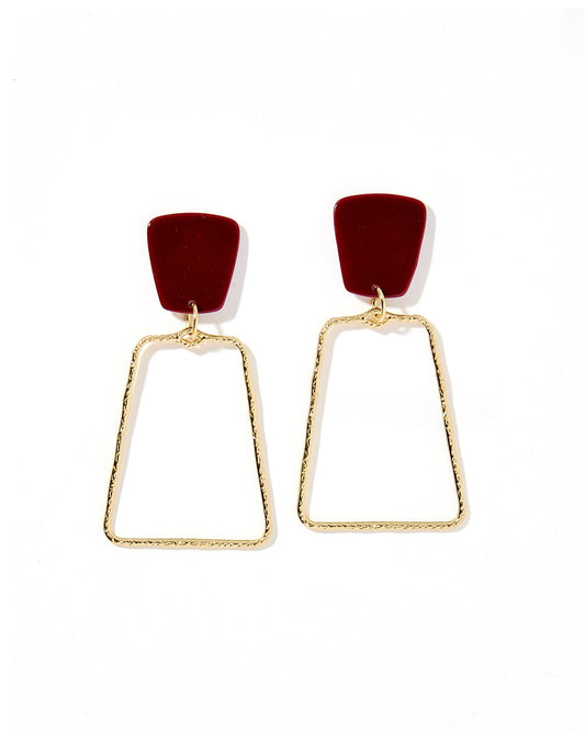 Kaelyn - Maroon - Earrings - LINNY CO WholesaleAcetate