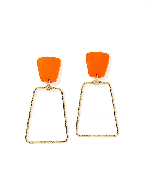 Kaelyn - Metallic Orange - Earrings - LINNY CO WholesaleAcetate