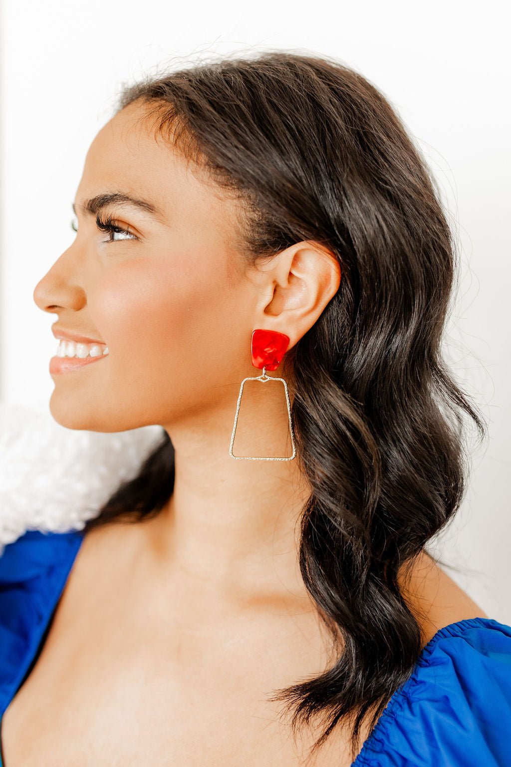 Kaelyn - Pearlized Red - Earrings - LINNY CO WholesaleAcetate