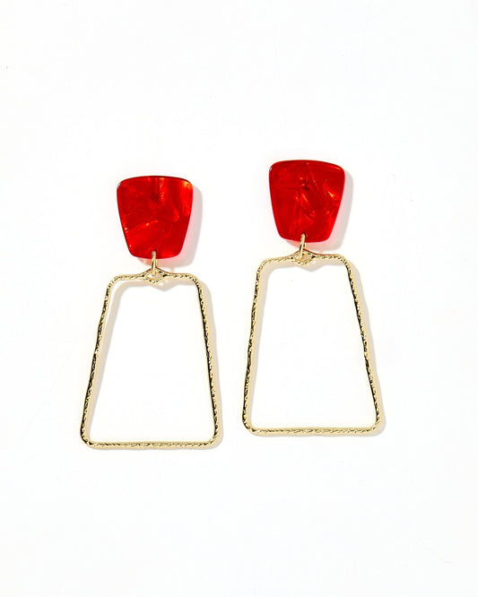 Kaelyn - Pearlized Red - Earrings - LINNY CO WholesaleAcetate