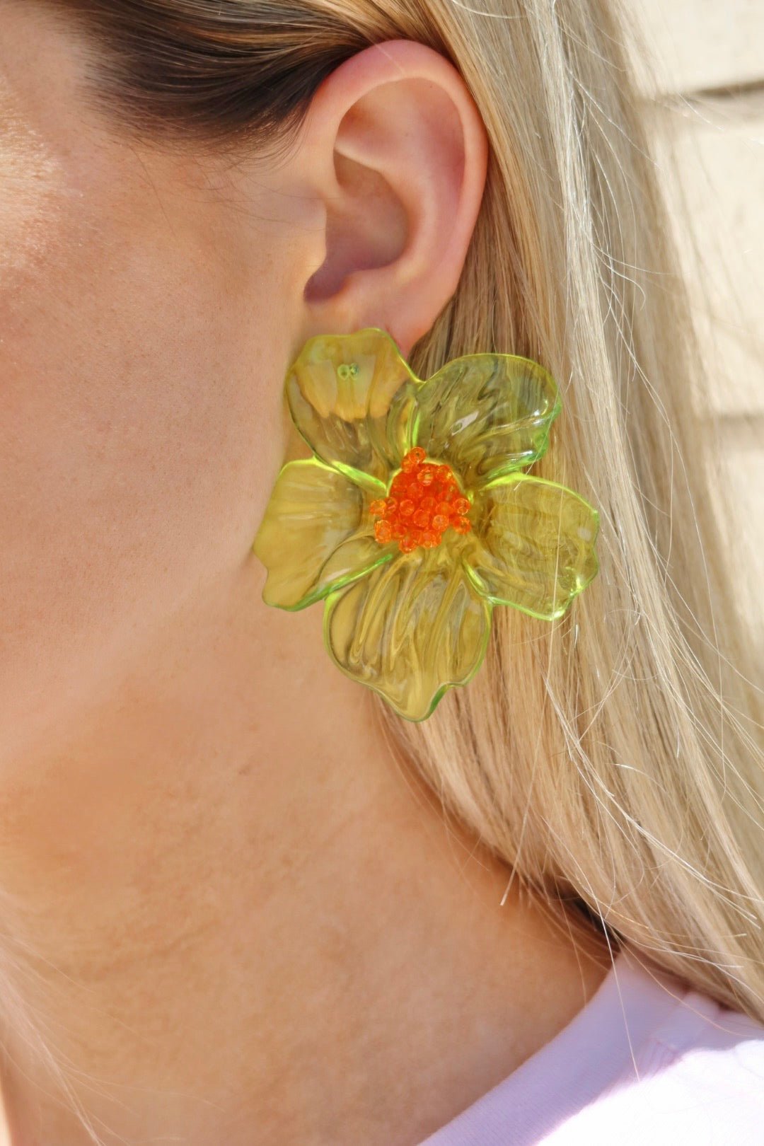 Kalani Statement Earrings - Green - LINNY CO WholesaleAcetate