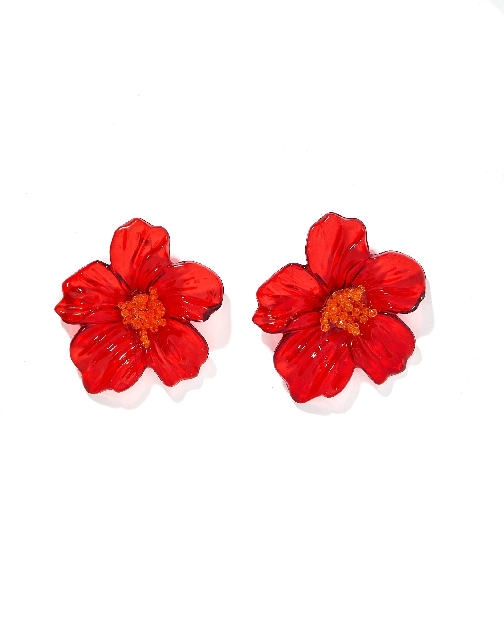 Kalani Statement Earrings - Red - LINNY CO WholesaleAcetate