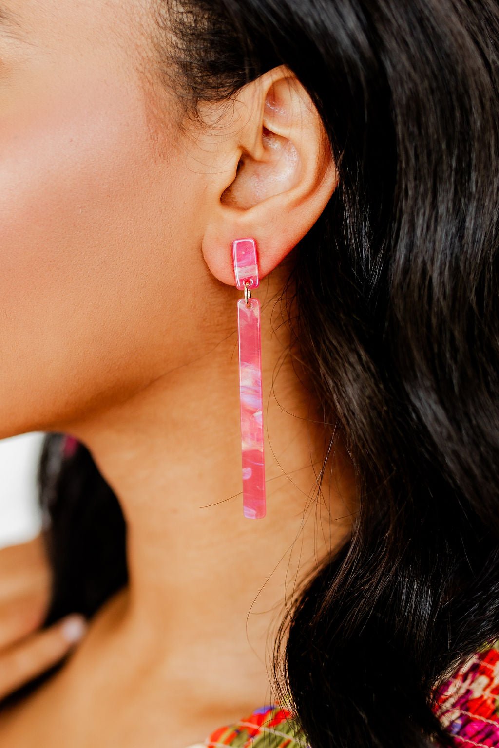 Keli - Azalea Pink - Earrings - LINNY CO WholesaleAcetate