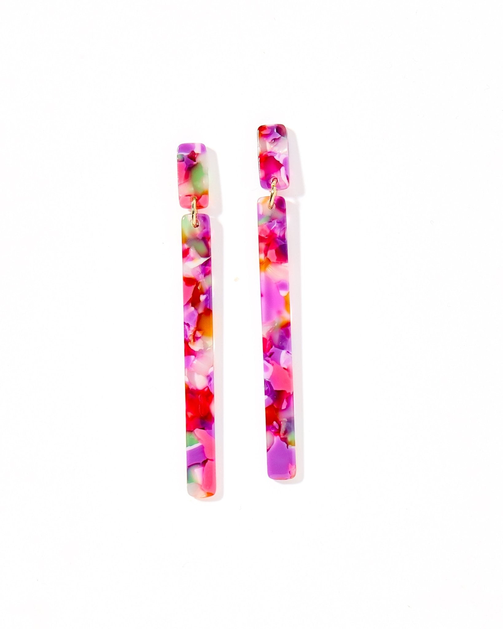 Keli - Pink Multi - Earrings - LINNY CO WholesaleAcetate