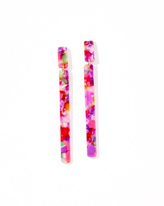 Keli - Pink Multi - Earrings - LINNY CO WholesaleAcetate