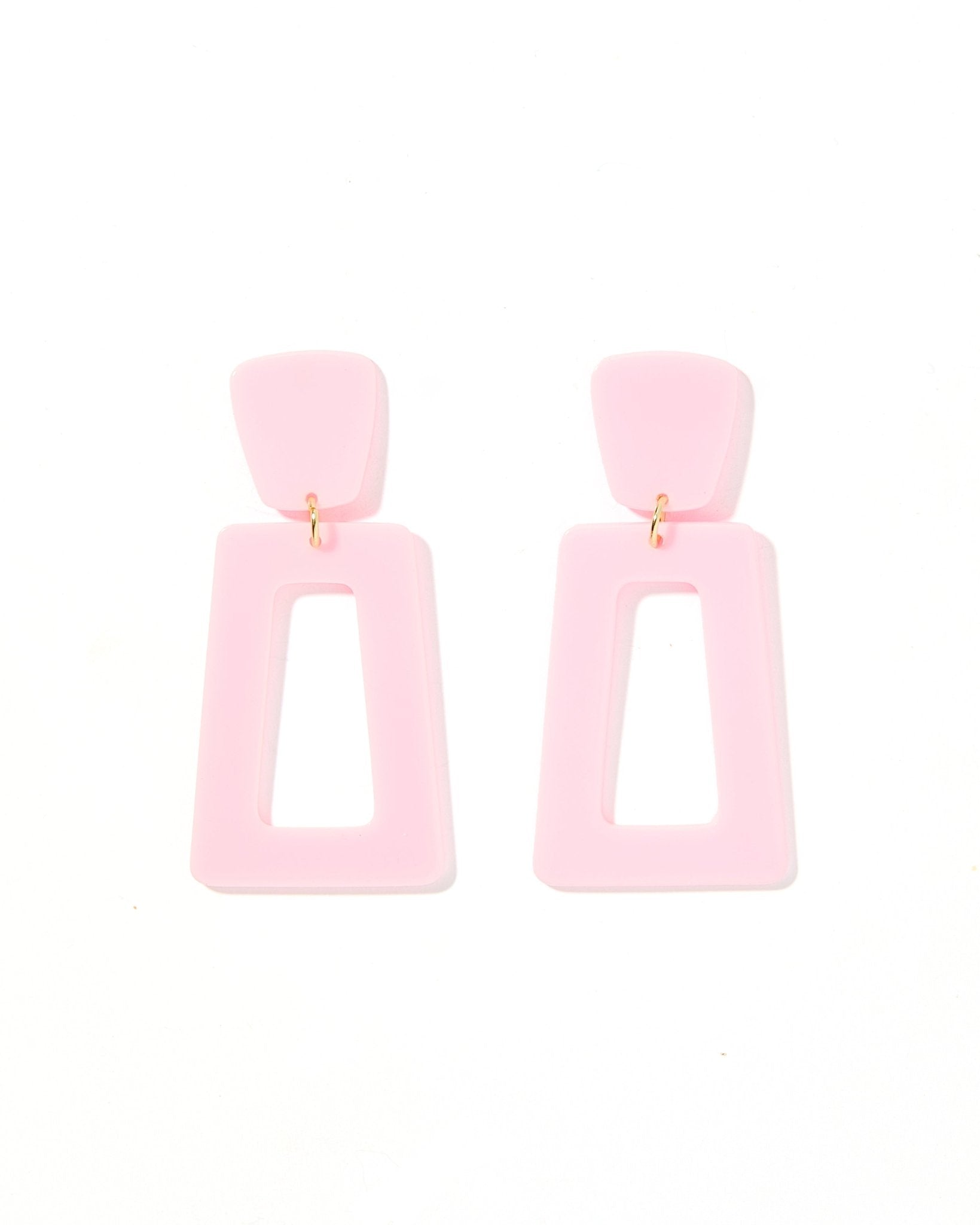 Kennedy Statement Earrings - Baby Pink - LINNY CO WholesaleAcetate