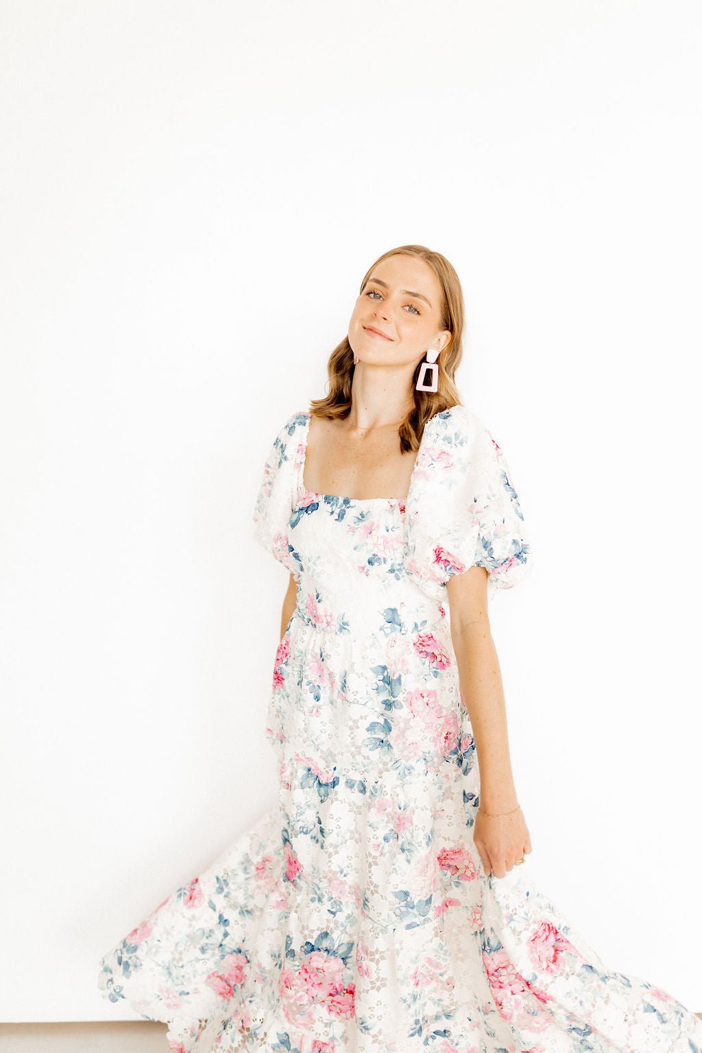 Kennedy Statement Earrings - Baby Pink - LINNY CO WholesaleAcetate