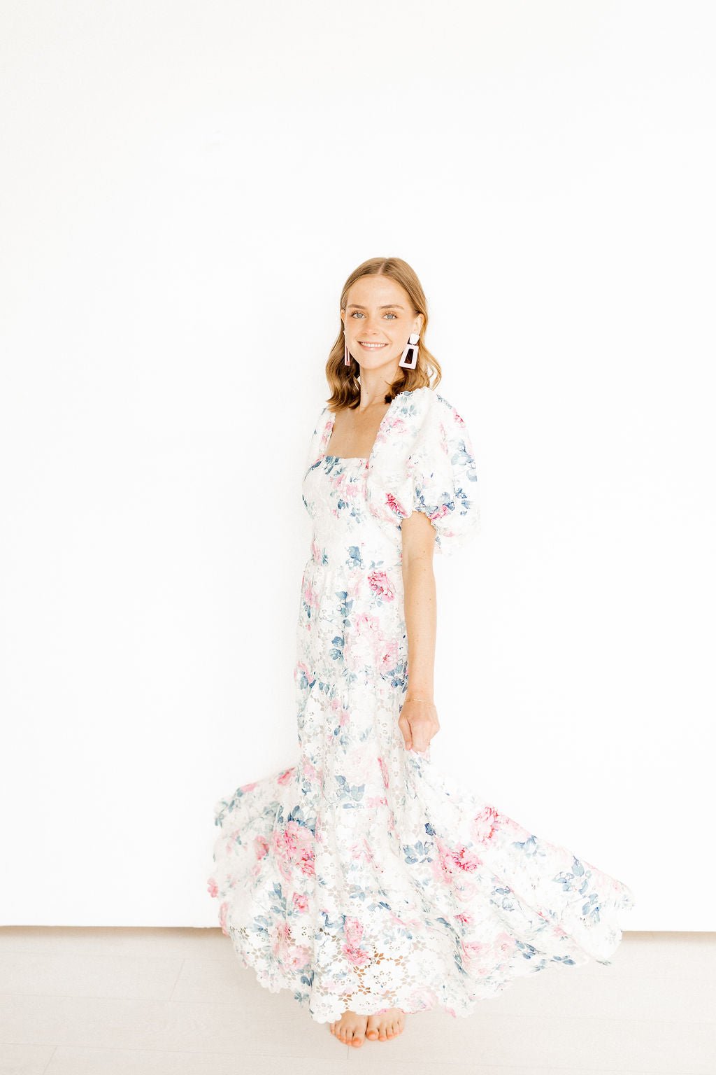 Kennedy Statement Earrings - Baby Pink - LINNY CO WholesaleAcetate