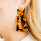 Kennedy Statement Earrings - Brown Tortoise - LINNY CO WholesaleAcetate
