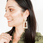 Kennedy Statement Earrings - Champagne Checkered - LINNY CO WholesaleAcetate