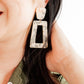 Kennedy Statement Earrings - Champagne Checkered - LINNY CO WholesaleAcetate