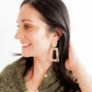 Kennedy Statement Earrings - Champagne Checkered - LINNY CO WholesaleAcetate