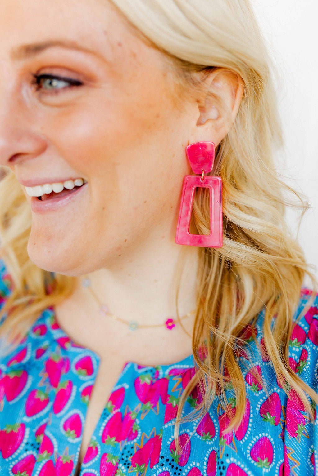 Kennedy Statement Earrings - Cosmic Pink - LINNY CO WholesaleAcetate