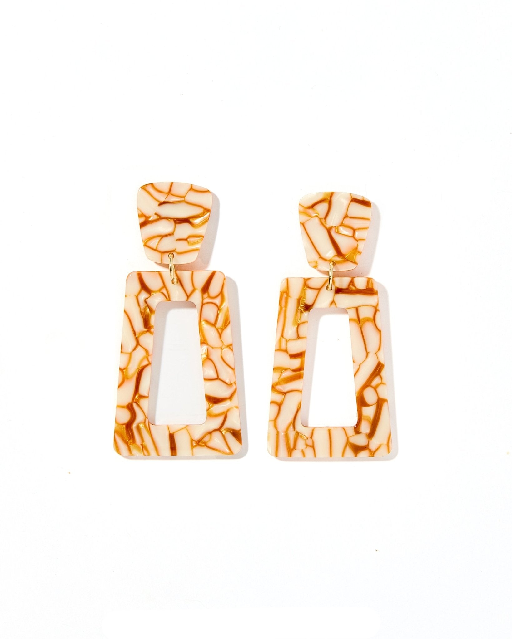 Kennedy Statement Earrings - Desert Sand - LINNY CO WholesaleAcetate