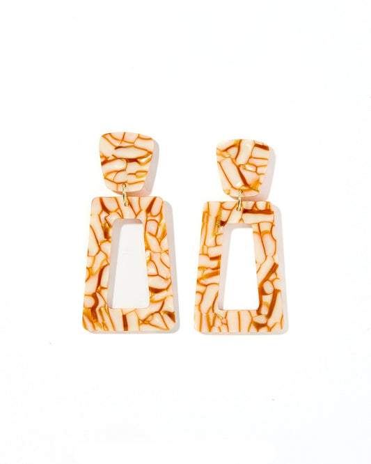 Kennedy Statement Earrings - Desert Sand - LINNY CO WholesaleAcetate