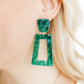 Kennedy Statement Earrings - Forest Green - LINNY CO WholesaleAcetate
