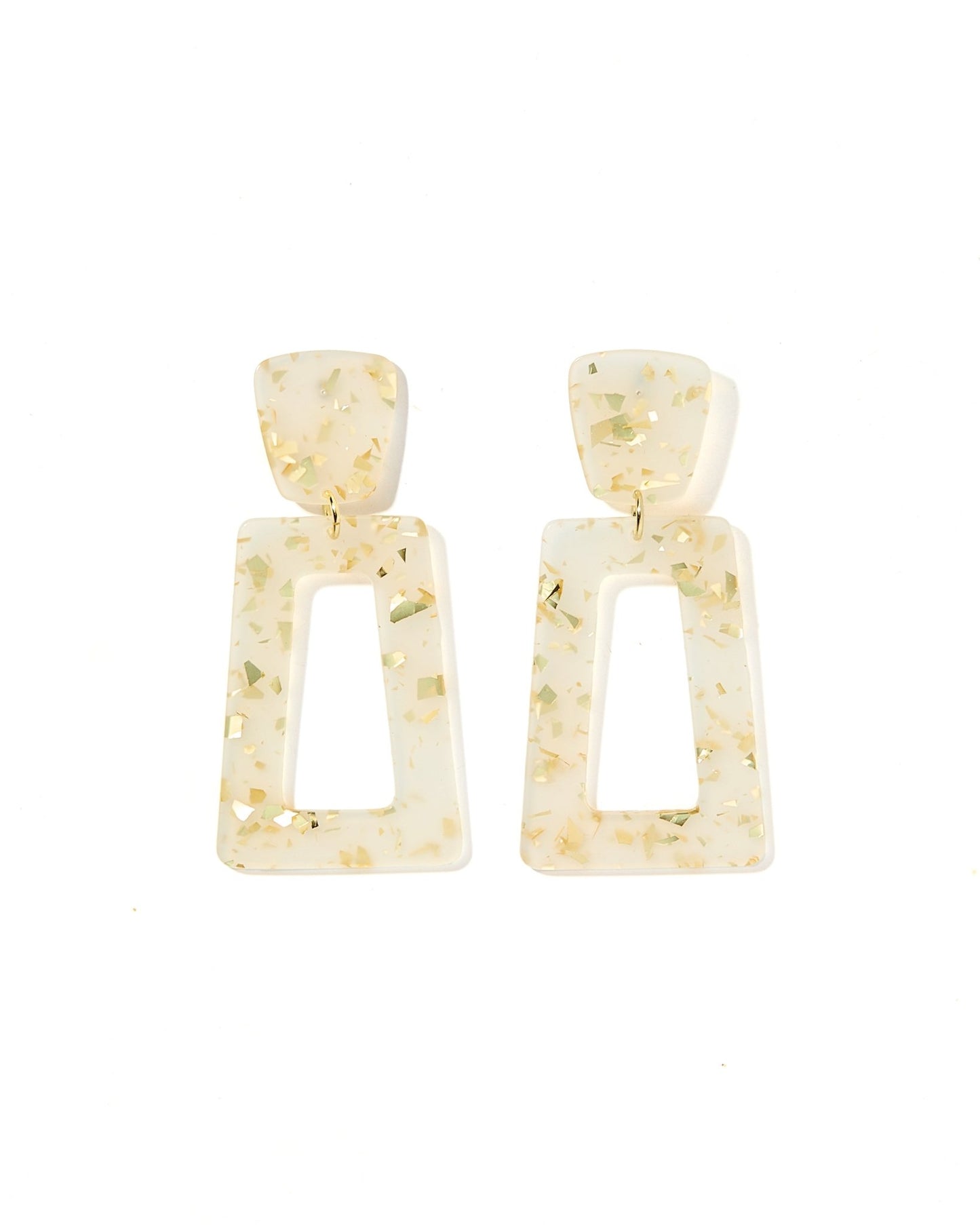 Kennedy Statement Earrings - Gold Confetti - LINNY CO WholesaleAcetate
