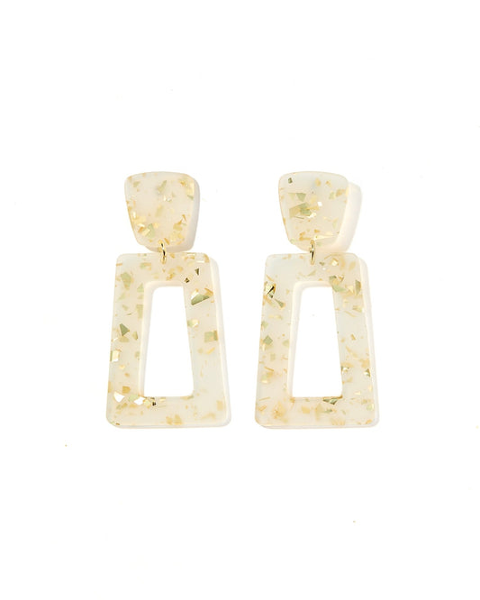 Kennedy Statement Earrings - Gold Confetti - LINNY CO WholesaleAcetate