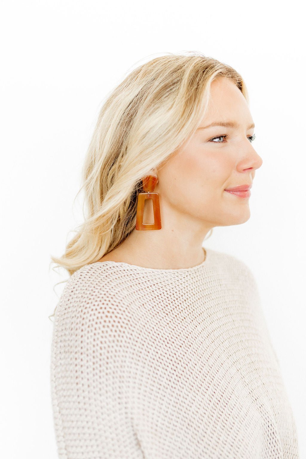 Kennedy Statement Earrings - Honey - LINNY CO WholesaleAcetate