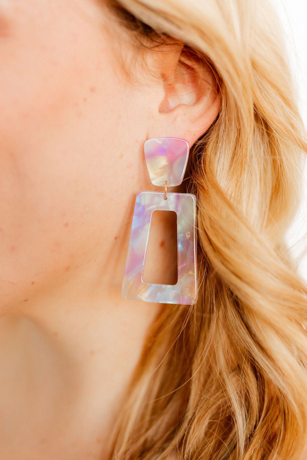 Kennedy Statement Earrings - Lavender Skies - LINNY CO WholesaleAcetate