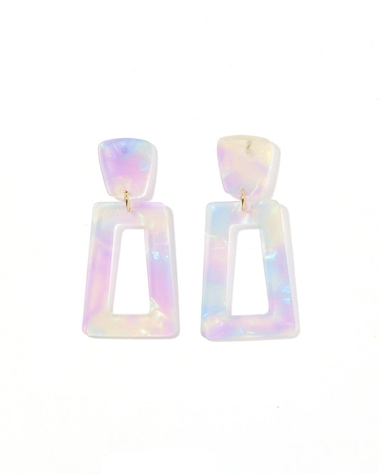 Kennedy Statement Earrings - Lavender Skies - LINNY CO WholesaleAcetate