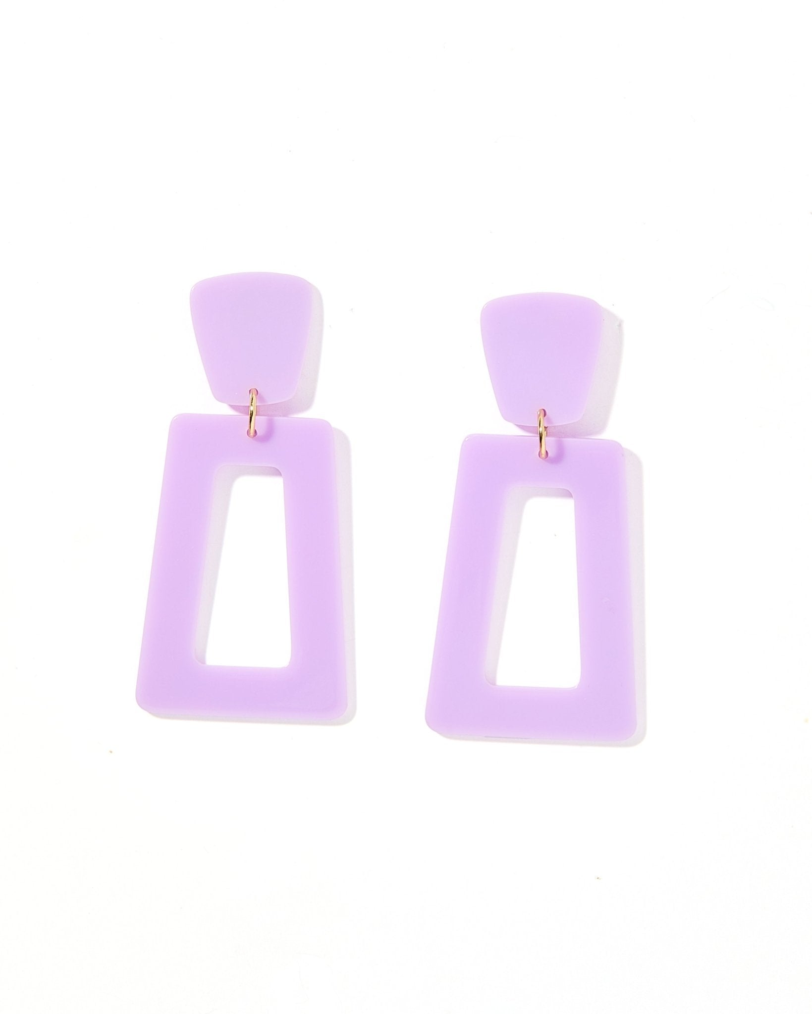 Kennedy Statement Earrings - Lilac - LINNY CO WholesaleAcetate