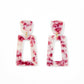 Kennedy Statement Earrings - Maroon Camo - LINNY CO WholesaleAcetate