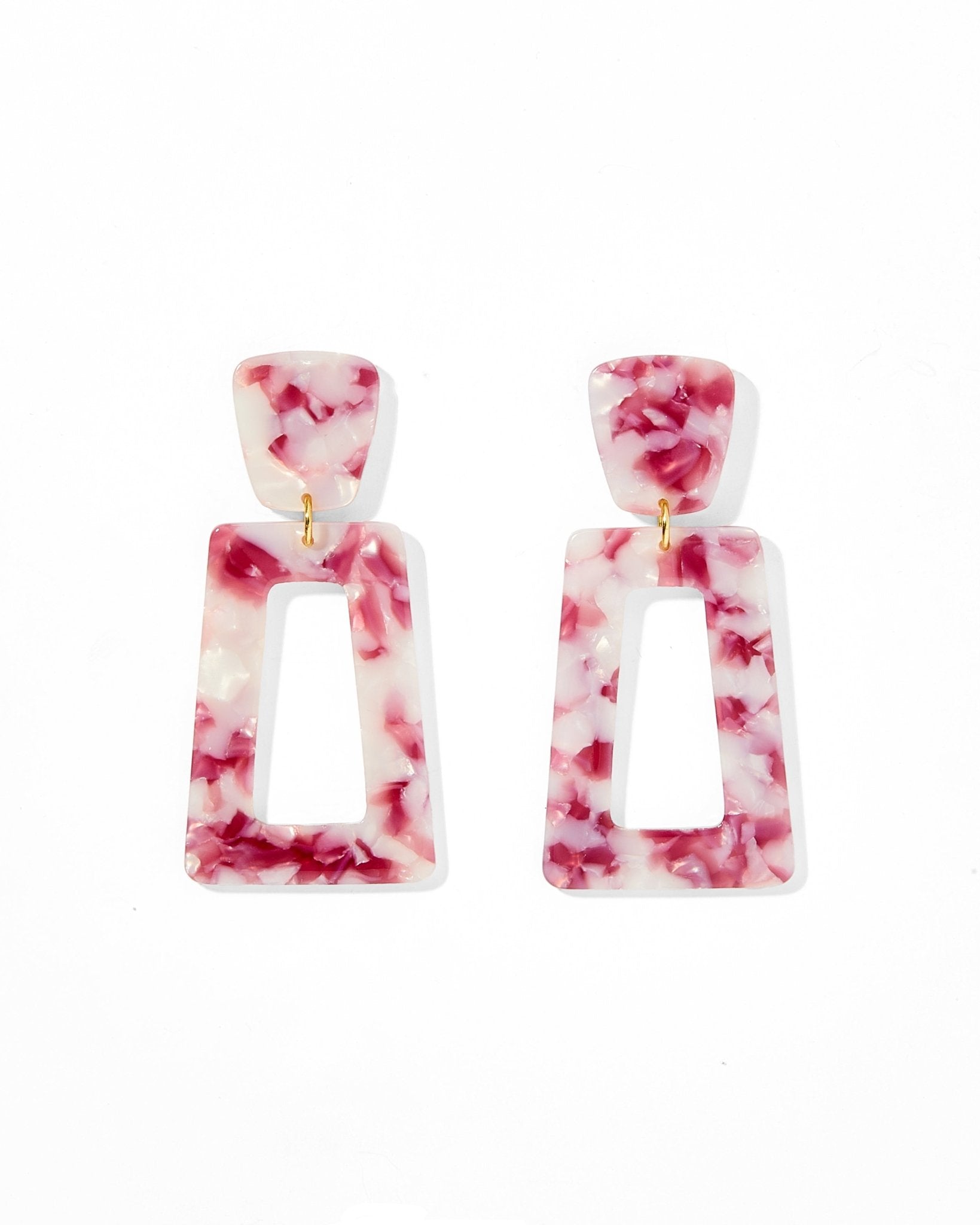 Kennedy Statement Earrings - Maroon Camo - LINNY CO WholesaleAcetate