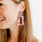 Kennedy Statement Earrings - Maroon Camo - LINNY CO WholesaleAcetate