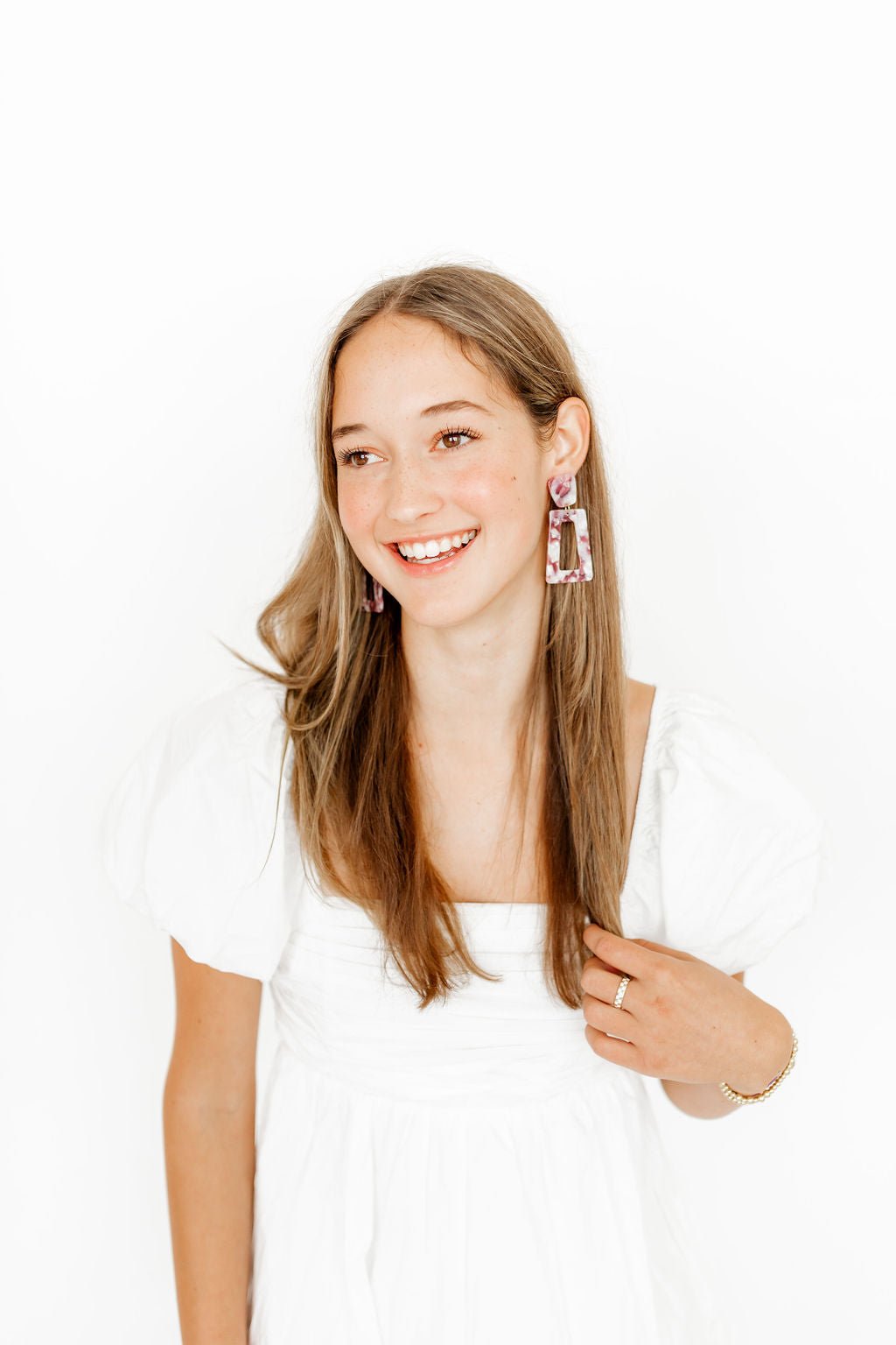 Kennedy Statement Earrings - Maroon Camo - LINNY CO WholesaleAcetate