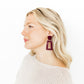 Kennedy Statement Earrings - Maroon - LINNY CO WholesaleAcetate
