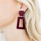 Kennedy Statement Earrings - Maroon - LINNY CO WholesaleAcetate