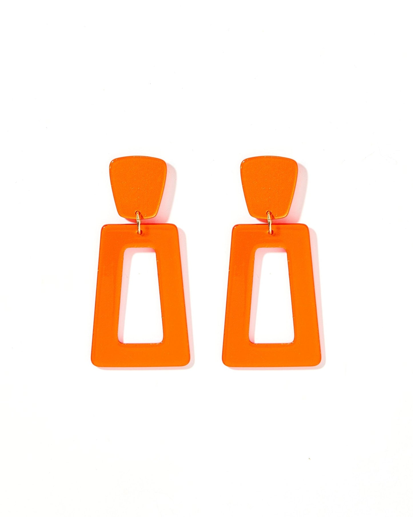 Kennedy Statement Earrings - Metallic Orange - LINNY CO WholesaleAcetate