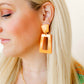 Kennedy Statement Earrings - Metallic Orange - LINNY CO WholesaleAcetate