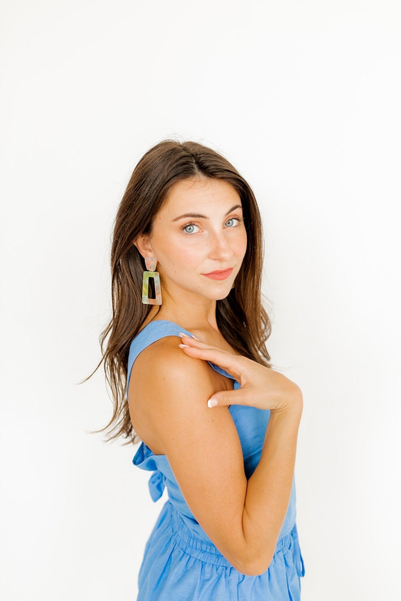 Kennedy Statement Earrings - Neon Punch - LINNY CO WholesaleAcetate