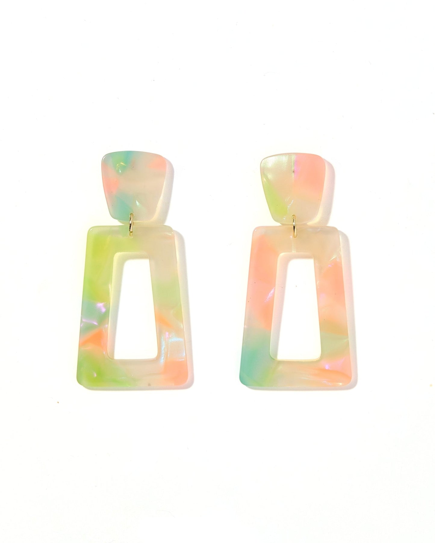 Kennedy Statement Earrings - Neon Punch - LINNY CO WholesaleAcetate