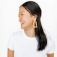 Kennedy Statement Earrings - Orange Checkered - LINNY CO WholesaleAcetate