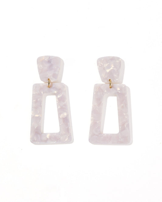 Kennedy Statement Earrings - Pearl White - LINNY CO WholesaleAcetate
