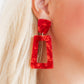 Kennedy Statement Earrings - Pearlized Red - LINNY CO WholesaleAcetate
