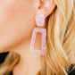 Kennedy Statement Earrings - Pink Glitter - LINNY CO WholesaleAcetate