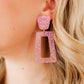 Kennedy Statement Earrings - Pink Glitter - LINNY CO WholesaleAcetate