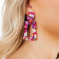 Kennedy Statement Earrings - Pink Multi - LINNY CO WholesaleAcetate