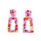 Kennedy Statement Earrings - Pink Multi - LINNY CO WholesaleAcetate