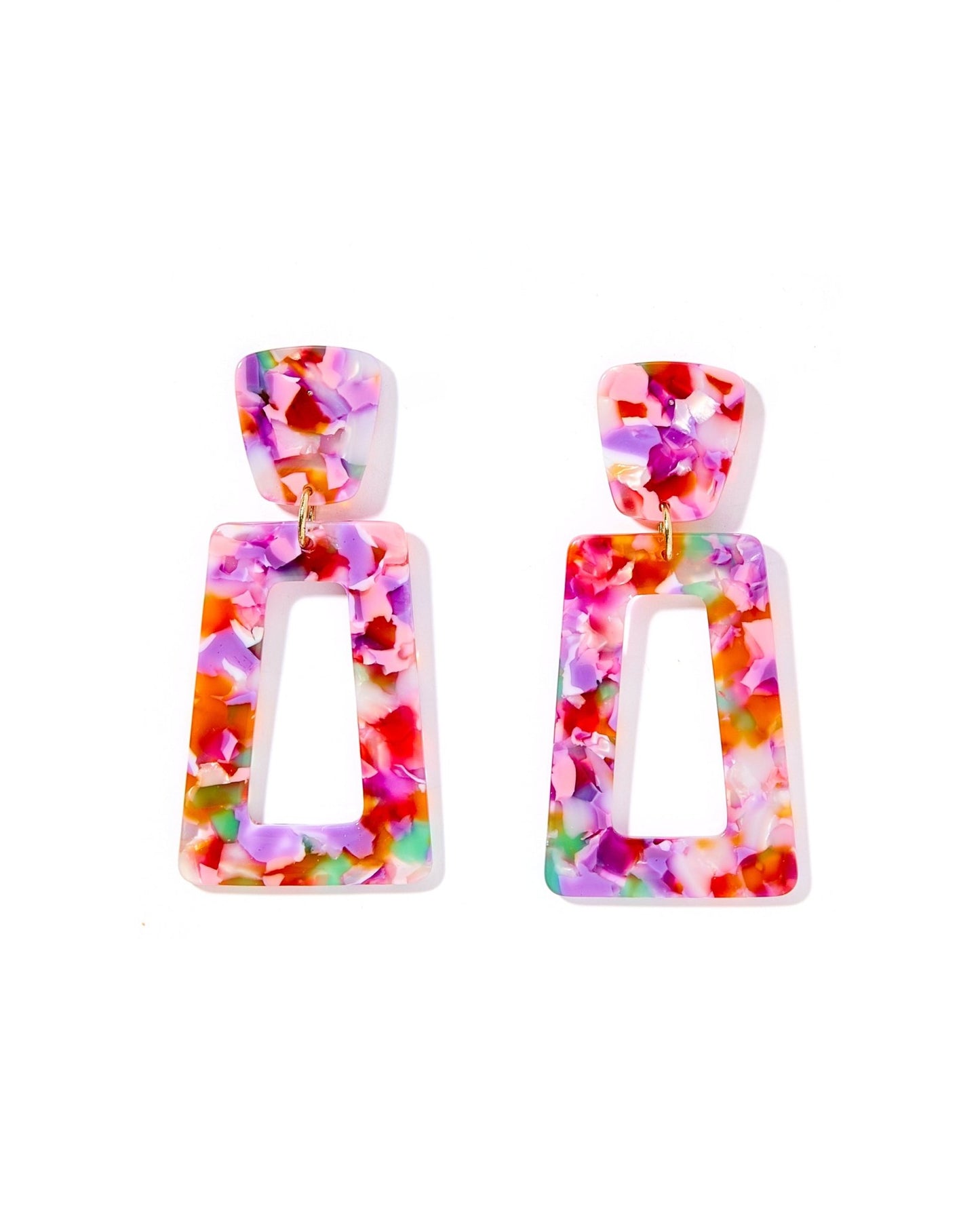 Kennedy Statement Earrings - Pink Multi - LINNY CO WholesaleAcetate