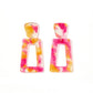 Kennedy Statement Earrings - Pink Tangerine - LINNY CO WholesaleAcetate