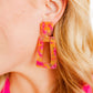 Kennedy Statement Earrings - Pink Tangerine - LINNY CO WholesaleAcetate