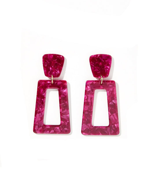 Kennedy Statement Earrings - Pinot Noir - LINNY CO WholesaleAcetate