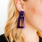 Kennedy Statement Earrings - Purple Amethyst - LINNY CO WholesaleAcetate