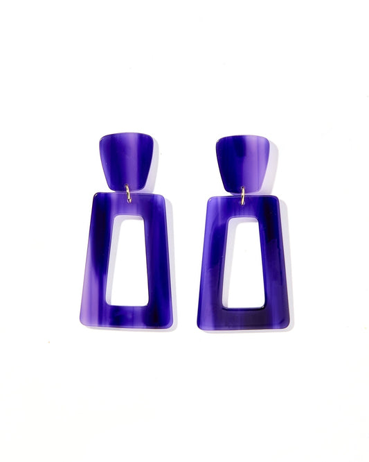 Kennedy Statement Earrings - Purple Amethyst - LINNY CO WholesaleAcetate